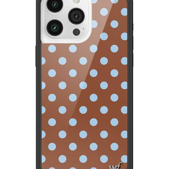 Wildflower iPhone case 15 Pro Max Polka Dot Brown Blue Cute
