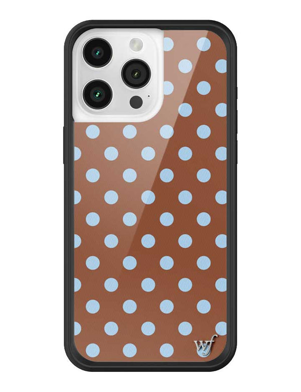 Wildflower iPhone case 15 Pro Max Polka Dot Brown Blue Cute