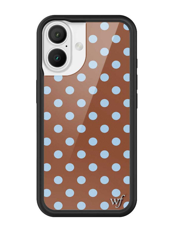 Wildflower iPhone case 16 Polka Dot Brown Blue Cute
