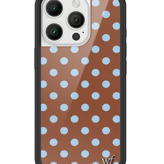Wildflower iPhone case 16 Pro Polka Dot Brown Blue Cute