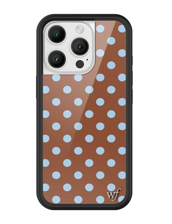 Wildflower iPhone case 16 Pro Polka Dot Brown Blue Cute