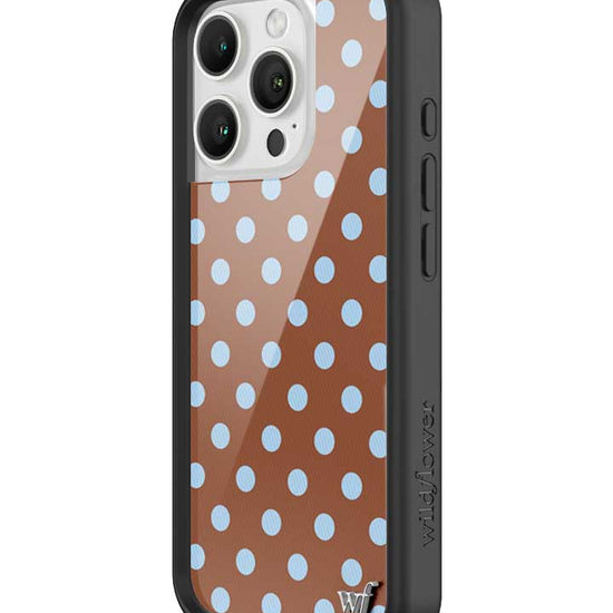 Wildflower iPhone case 16 Pro Polka Dot Brown Blue Cute
