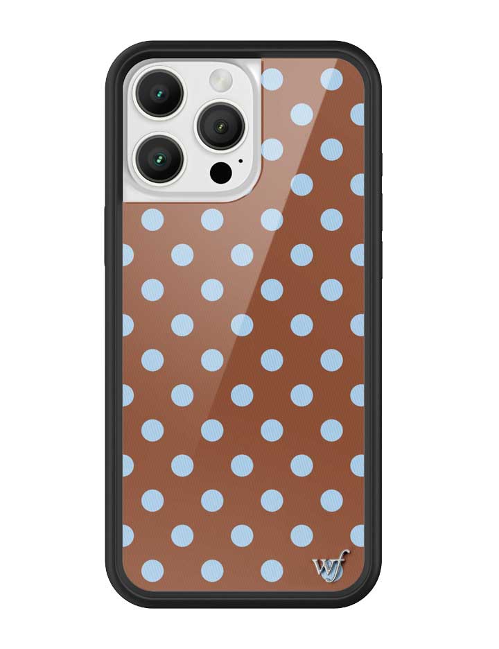 Wildflower iPhone case 16 Pro Max Polka Dot Brown Blue Cute