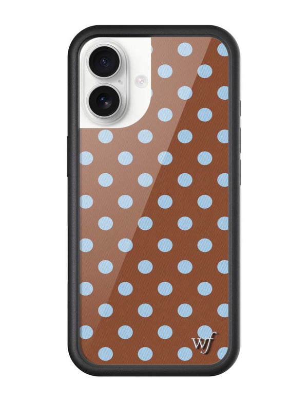 Wildflower iPhone case 17 Polka Dot Brown Blue Cute