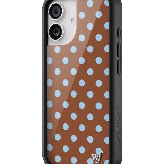 Wildflower iPhone case 17 Polka Dot Brown Blue Cute