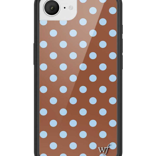 Wildflower iPhone case 17e Polka Dot Brown Blue Cute