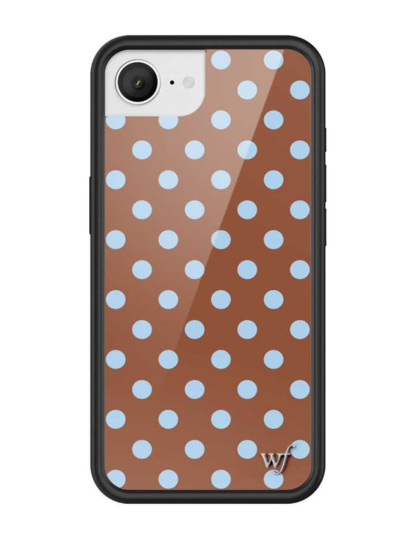 Wildflower iPhone case 17e Polka Dot Brown Blue Cute