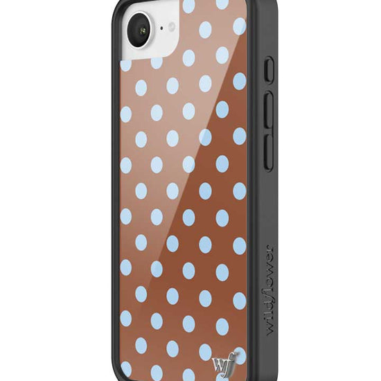 Wildflower iPhone case 17e Polka Dot Brown Blue Cute