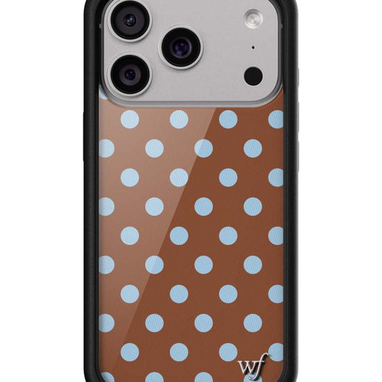 Wildflower iPhone case 17 Pro Polka Dot Brown Blue Cute