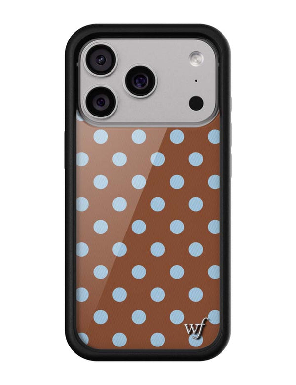 Wildflower iPhone case 17 Pro Polka Dot Brown Blue Cute