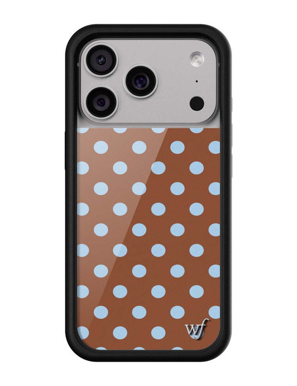 Wildflower iPhone case 17 Pro Polka Dot Brown Blue Cute