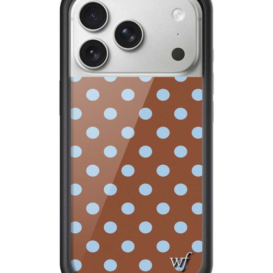 Wildflower iPhone case 17 Pro Polka Dot Brown Blue Cute