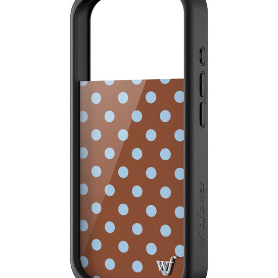 Wildflower iPhone case 17 Pro Polka Dot Brown Blue Cute