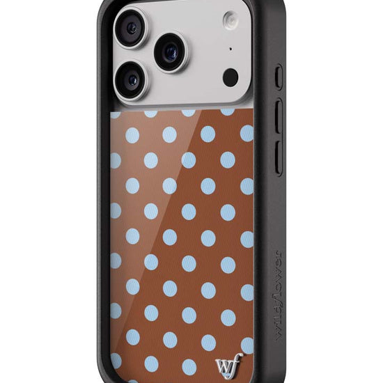 Wildflower iPhone case 17 Pro Polka Dot Brown Blue Cute