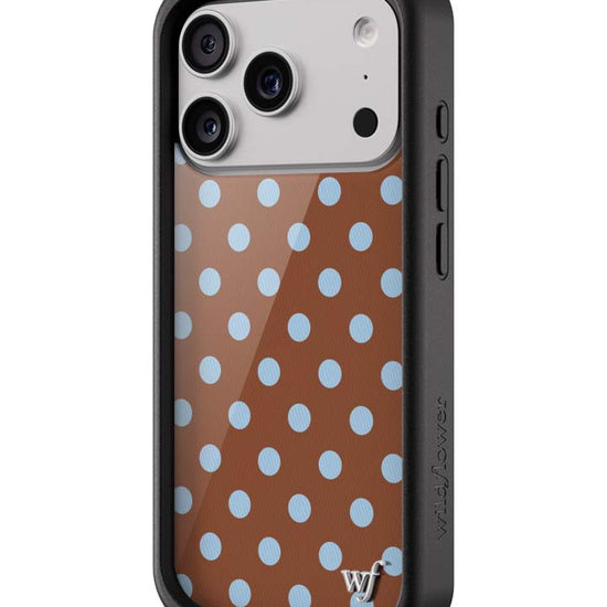 Wildflower iPhone case 17 Pro Polka Dot Brown Blue Cute