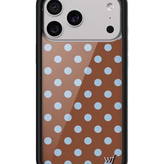 Wildflower iPhone case 17 Pro Max Polka Dot Brown Blue Cute
