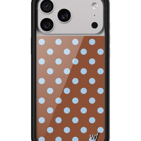 Wildflower iPhone case 17 Pro Max Polka Dot Brown Blue Cute