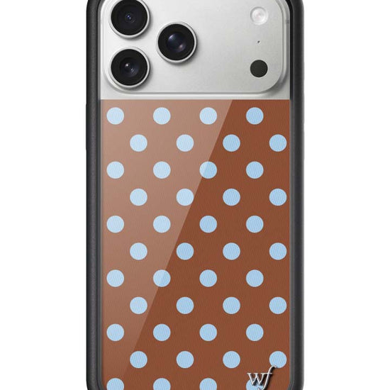 Wildflower iPhone case 17 Pro Max Polka Dot Brown Blue Cute