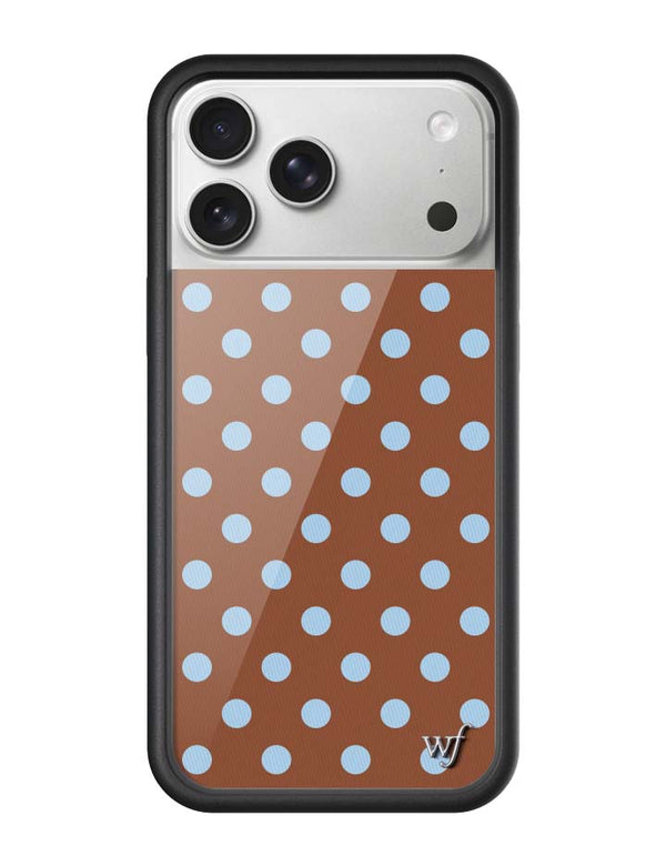 Wildflower iPhone case 17 Pro Max Polka Dot Brown Blue Cute