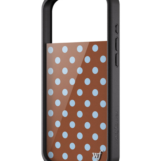 Wildflower iPhone case 17 Pro Max Polka Dot Brown Blue Cute