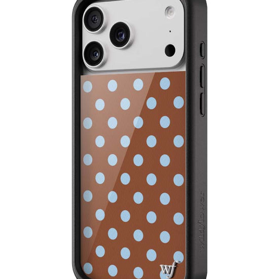 Wildflower iPhone case 17 Pro Max Polka Dot Brown Blue Cute