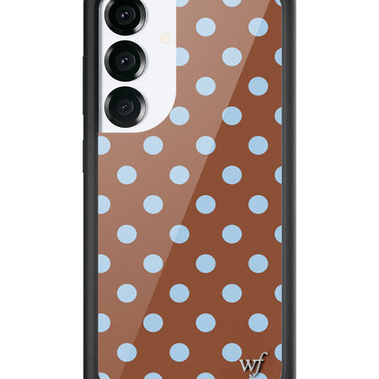 Wildflower Galaxy S25 case Polka Dot Brown Blue Cute