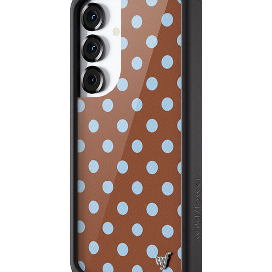 Wildflower Galaxy S25 case Polka Dot Brown Blue Cute