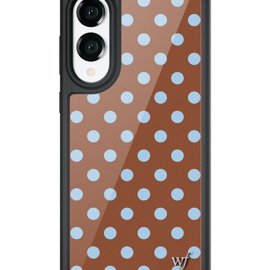 Wildflower Galaxy S25 case Edge Polka Dot Brown Blue Cute