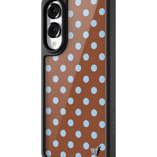 Wildflower Galaxy S25 case Edge Polka Dot Brown Blue Cute