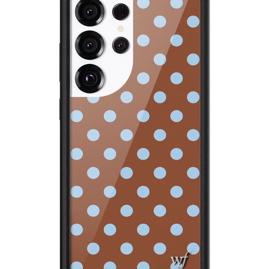 Wildflower Galaxy S25 case Ultra Polka Dot Brown Blue Cute