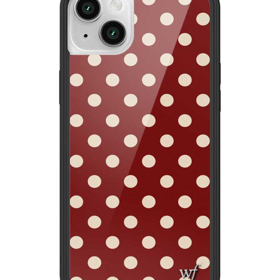 Wildflower iPhone case 13 Polka Dot Burgundy and Cream Cute