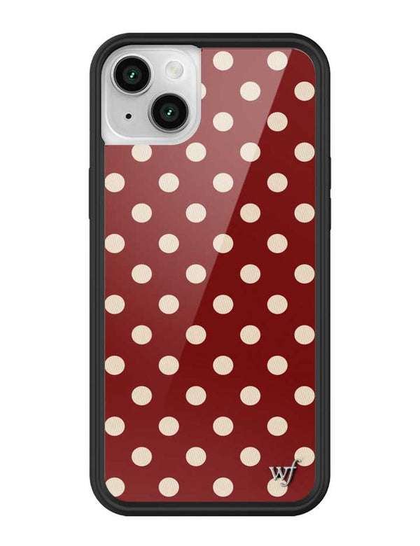 Wildflower iPhone case 13 Polka Dot Burgundy and Cream Cute