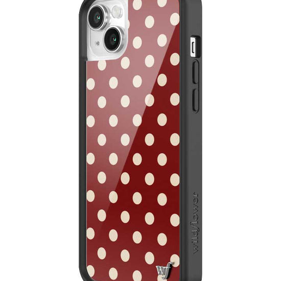 Wildflower iPhone case 13 Polka Dot Burgundy and Cream Cute