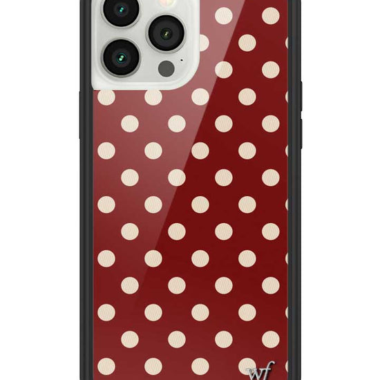 Wildflower iPhone case 13 Pro Max Polka Dot Burgundy and Cream Cute