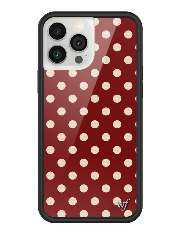 Wildflower iPhone case 13 Pro Max Polka Dot Burgundy and Cream Cute