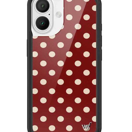 Wildflower iPhone case 16 Polka Dot Burgundy and Cream Cute