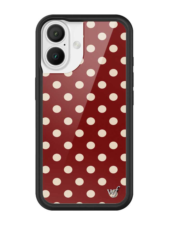 Wildflower iPhone case 16 Polka Dot Burgundy and Cream Cute
