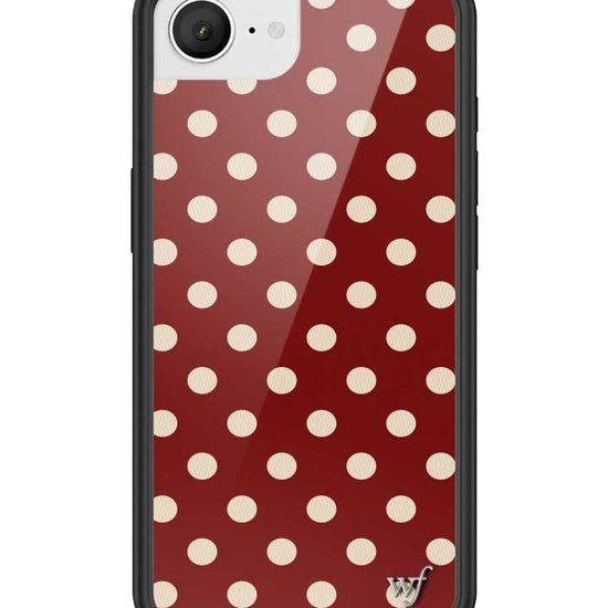 Wildflower iPhone case 16e Polka Dot Burgundy and Cream Cute