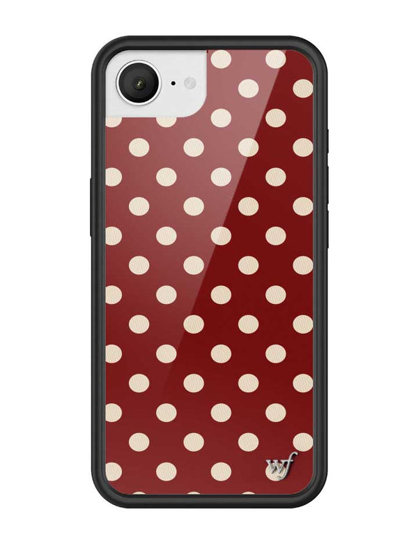 Wildflower iPhone case 16e Polka Dot Burgundy and Cream Cute