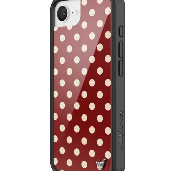 Wildflower iPhone case 16e Polka Dot Burgundy and Cream Cute