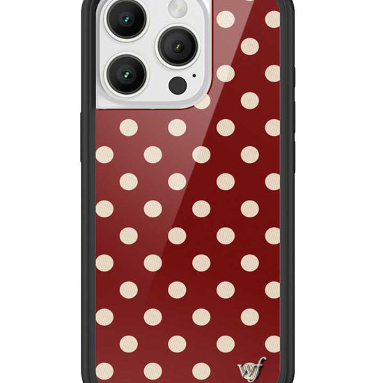 Wildflower iPhone case 16 Pro Polka Dot Burgundy and Cream Cute