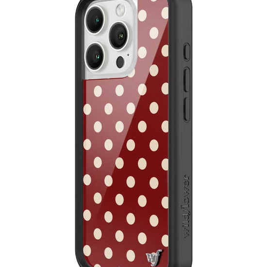 Wildflower iPhone case 16 Pro Polka Dot Burgundy and Cream Cute
