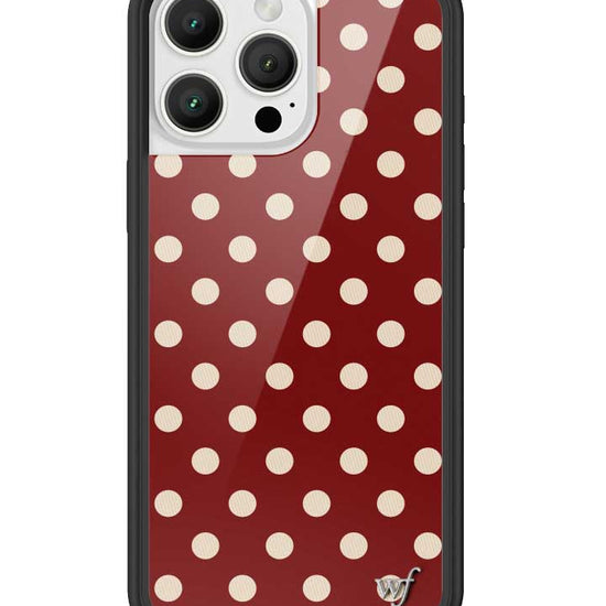 Wildflower iPhone case 16 Pro Max Polka Dot Burgundy and Cream Cute