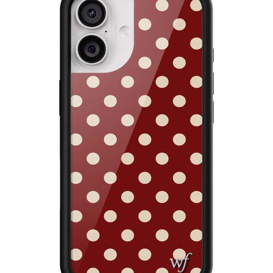 Wildflower iPhone case 17 Polka Dot Burgundy and Cream Cute