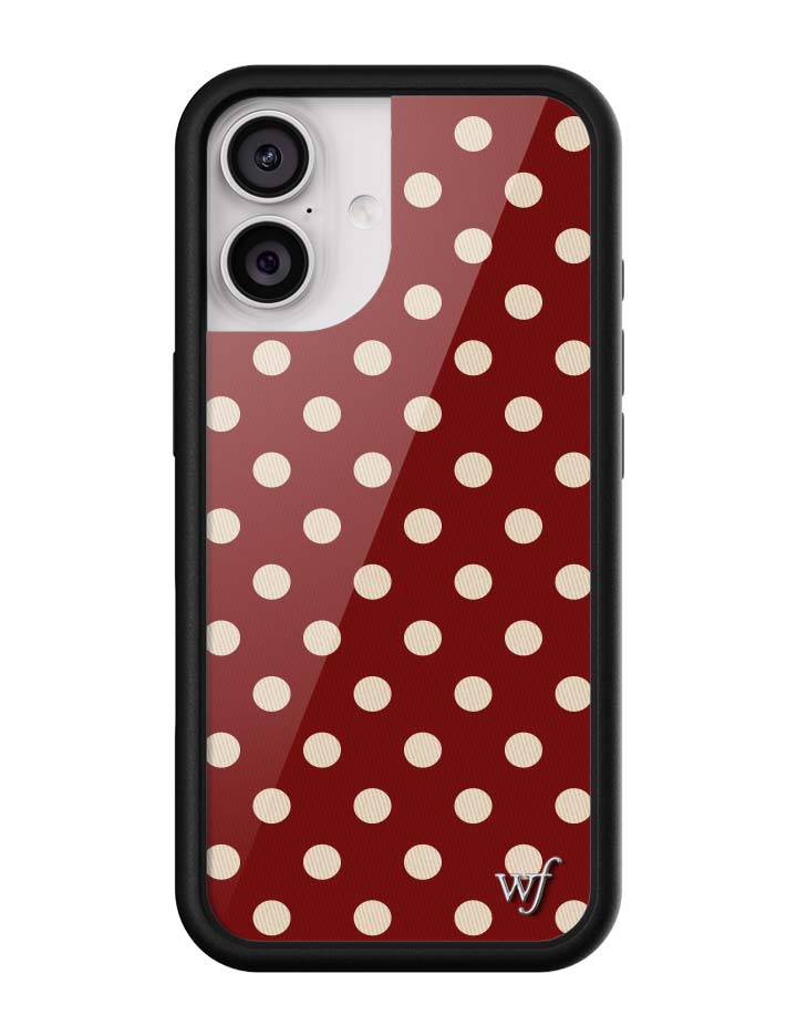 Wildflower iPhone case 17 Polka Dot Burgundy and Cream Cute