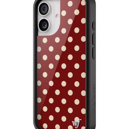 Wildflower iPhone case 17 Polka Dot Burgundy and Cream Cute