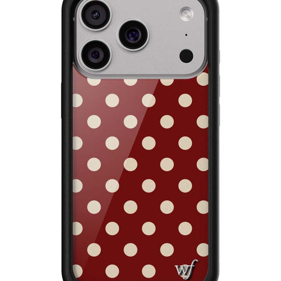 Wildflower iPhone case 17 Pro Polka Dot Burgundy and Cream Cute