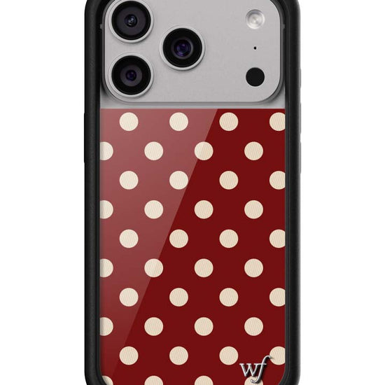 Wildflower iPhone case 17 Pro Polka Dot Burgundy and Cream Cute