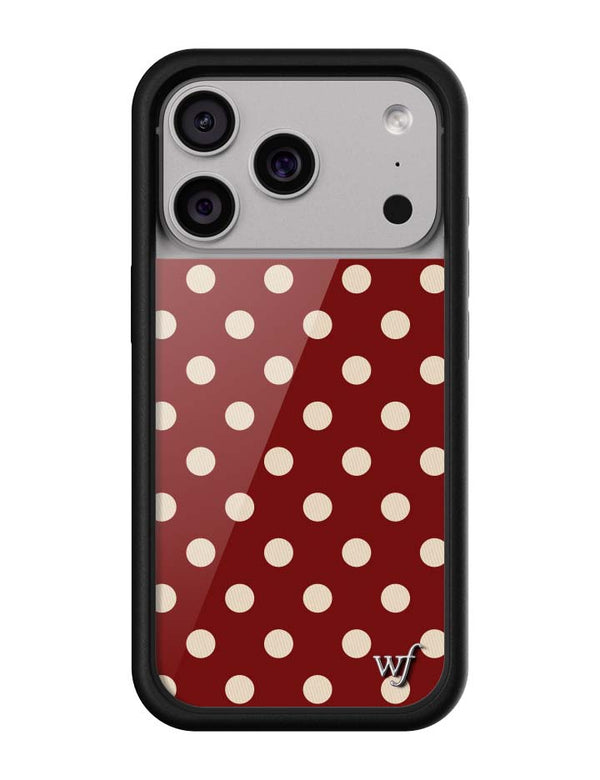 Wildflower iPhone case 17 Pro Polka Dot Burgundy and Cream Cute