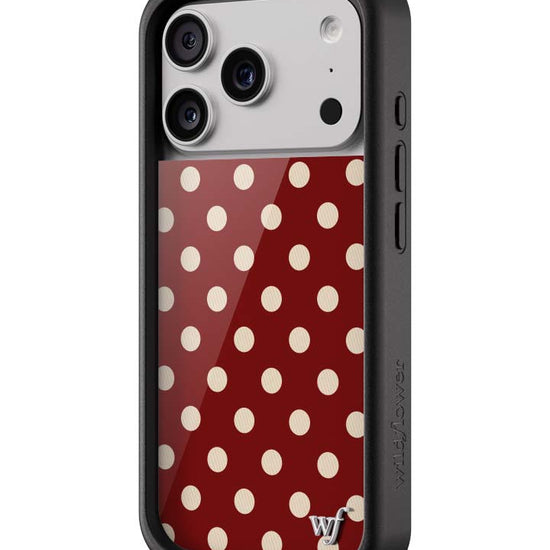 Wildflower iPhone case 17 Pro Polka Dot Burgundy and Cream Cute